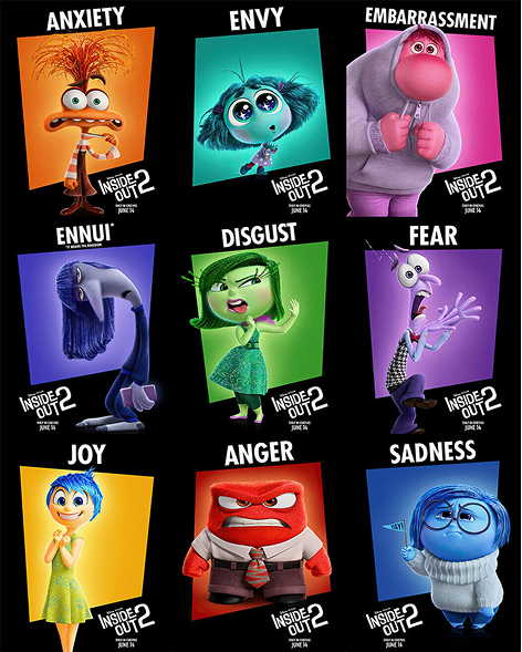 Inside Out 2 Character Emotions Poster. Disney/Pixa